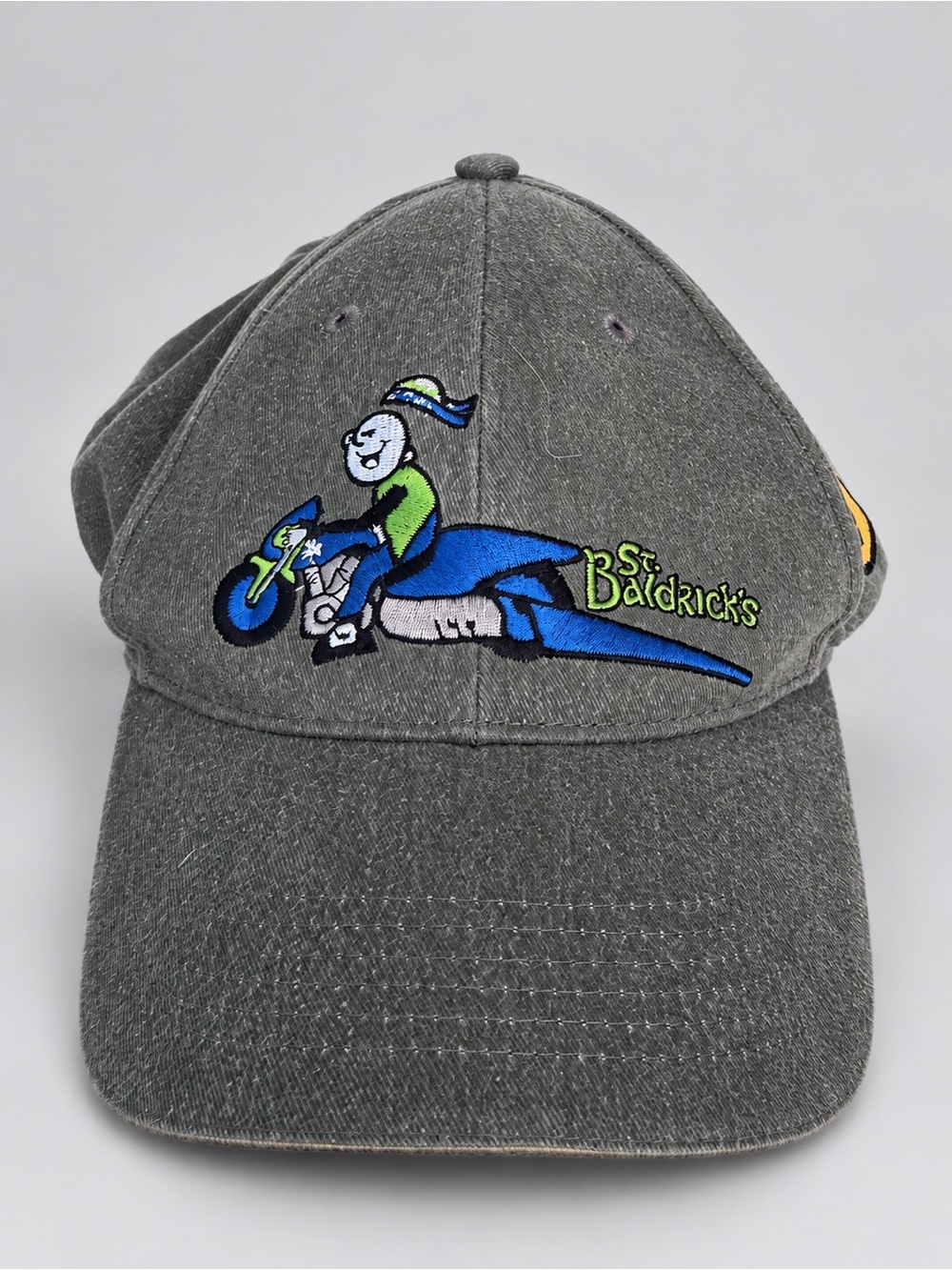 HeadBlade St Baldricks Motorcycle Embroidered Gray Adjustable Baseball Cap